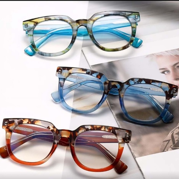 NWT 3pcs. +3.50 Quality Fun Reading Glasses Tortoiseshell/Ombre Blue/Brown/Green - Picture 10 of 16